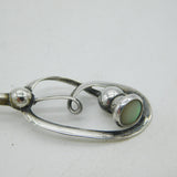 Edwardian Sterling Silver & Mother of Pearl Thistle Form Hat Pin Antique c1910s