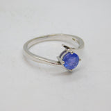Sterling Silver Tanzanite Crossover Band Dress Ring Vintage c2000 Size T 1/2