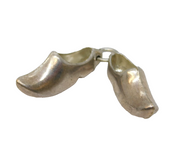 Sterling Silver Pair of Dutch Clogs Charm Pendant Vintage c1970