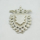 Art Deco Sterling Silver Crown & Wreath Fob Medal Antique 1917 Birmingham