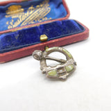 Sterling Silver Connemara Marble Sword Form Kilt Brooch Antique c1900 Victorian