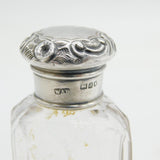Victorian Sterling Silver Topped Cut Glass Scent Bottle Antique 1899 London