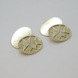 Pair Of Sterling Silver Maltese Cross Oval Gents Cufflinks Vintage c1970