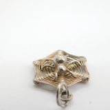 Sterling Silver Spider in her Web Charm Pendant Vintage c1970