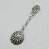 Victorian Sterling Silver Fairy & Snake Pattern Mustard Spoon Antique 1850