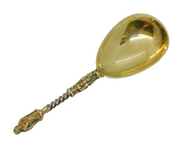 Victorian Sterling Silver Gilt Apostle Tea Caddy Spoon Antique 1868 London