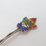 Sterling Silver & Enamel Maple Leaf Souvenir Spoon Vintage c1970