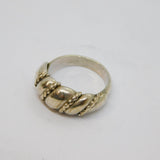 Sterling Silver Patterned Graduating Band Ring Vintage c1970 Size L