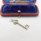Sterling Silver 21st Birthday Key Charm Pendant Vintage c1970