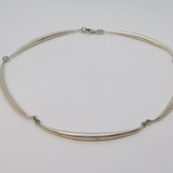 Studio Sterling Silver Modernist Cast Panel Necklace Vintage c1970s