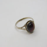 Sterling Silver Tiger's Eye Oval Dress Band Ring Vintage 1976 Birmingham Size P