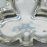 Victorian Sterling Silver Lucky Shamrock Jewellery Dish Antique 1901 Birmingham