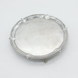 George III Sterling SIlver Beaded Edge Salver Dish Antique 1775 London
