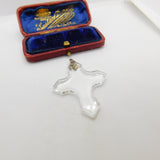 Sterling Silver Clear Glass Crucifix Cross Charm Pendant Vintage c1970