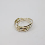 Sterling Silver Triple Band Wedding Ring Contemporary c1990 Size O