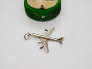 Sterling Silver Large Aeroplane Charm Pendant Vintage c1970
