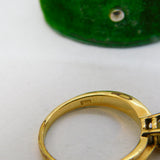 Gold Plated & Spinel Set Solitaire Dress Ring Vintage c2000