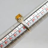 Sterling Silver Triple Graduating Citrine Dress Ring Vintage c1970 Size L 1/2