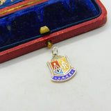 Sterling Silver and Coloured Enamel Travel Shield 'Looe' Charm Vintage c1970
