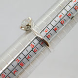 Sterling Silver Twist Set Round CZ Solitaire Dress Ring Vintage c1970 Size S 1/2