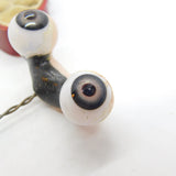 Victorian Pair of Handmade Dolls Glass Eyes on Stand Antique c1860