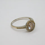 Sterling Silver Paste Circle Design Dress Ring Modern c1990 Size S