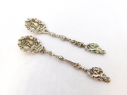 Pair of 19th Century Italian .800 Silver Face Form Teaspoons Antique c1890