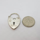Sterling Silver  Large Heart Lock Clasp Vintage c1970