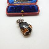 Sterling Silver Brown Quartz Pendant Vintage c1970