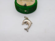 Sterling Silver Leaping Dolphin Charm Pendant Vintage c1970
