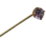 Victorian Gilt Metal & Amethyst Set Stick Pin Antique c1880s