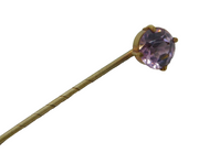 Victorian Gilt Metal & Amethyst Set Stick Pin Antique c1880s