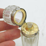 19th Century French Sterling Silver & Cut Glass Scent Bottle Antique c1840s