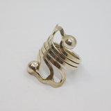 Sterling Silver Swirly Multi-Strand Studio Wide Band Ring Modern c1990 Size M