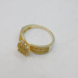 Sterling Silver & Gilt Pave Set Spinel Dress Band Ring Vintage c1970 Size N 1/2