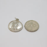Sterling Silver St Christopher Travel Pendant With Inscription Vintage c1970