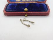 Sterling Silver Lucky Wishbone Charm Pendant Vintage c1970