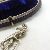 Sterling Silver Gold Miner with Pick Axe Charm Pendant Vintage c1970