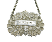 George IV Sterling Silver Bacchus Pattern 'Lisbon' Decanter Label Antique 1829