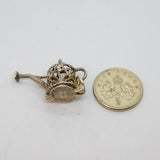 Sterling Silver CHIM Watering Can With Flower Charm Pendant Vintage c1970s