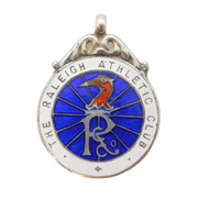 Sterling Silver & Enamel Raleigh Athletic Club Cricket Fob Medal Antique