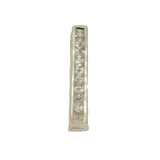 Sterling Silver Clear Stone Channel Set Stick Drop Pendant Vintage c1970