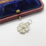 Sterling Silver Filigree Flower Charm Pendant Vintage c1970