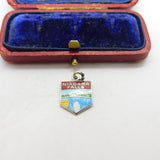 Sterling Silver and Enamel Niagara Falls Shield Charm Pendant Vintage c1970