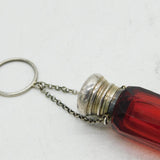 Victorian Sterling Silver Cranberry Glass Combination Scent & Vinaigrette c1850s