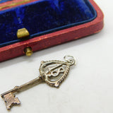 Sterling Silver Commemorative 18th Birthday Key Charm Pendant Vintage c1970