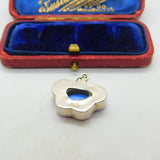 Sterling Silver & Dyed Mother Of Pearl Butterfly Charm Pendant Vintage c1970