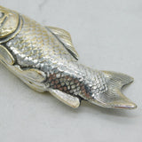 19th Century Silver Plated Fish Form Wax Seal Stamp Holder Antique c1880s