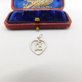 Sterling Silver Commemorative 18th Birthday Heart Charm Pendant Vintage c1970