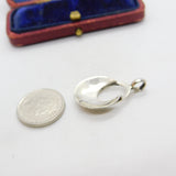Sterling Silver Planished Drop Charm Pendant Vintage c1970